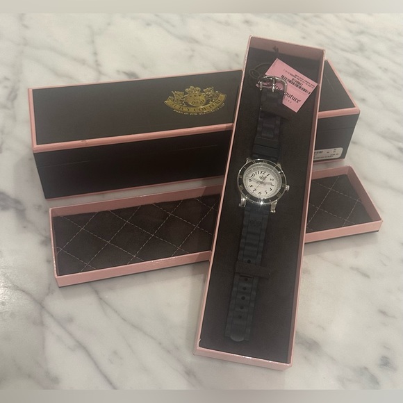 2005 JUICY COUTURE Glamor Watch with Black Rubber Strap & Swarovski Crystals - Picture 10 of 15